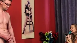 Femdom MILF tease jerker with striptease