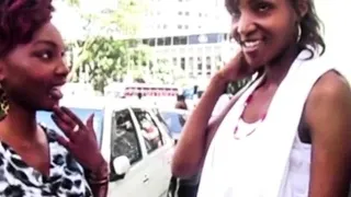 Dirty lesbian proposition in public street