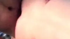 her first three way swallow and facial