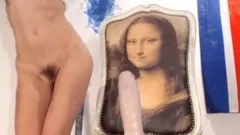 Petite chick riding a big dildo on webcam live