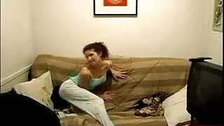 Hottie stripping on webcam  Sativa Verte 