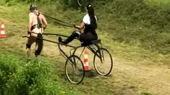 Femdom, Foot Fetish, Slave, outdoor