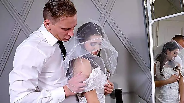 Young bride fucked hard by her father-in-law on her wedding day