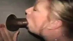 My wife gulps down BBC in gloryhole