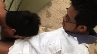 Athletic Asian doctor sucked before sex
