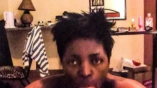 Real Ebony Amateur in Interracial POV