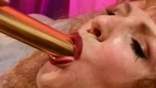 Wife Sticking Golden Dildo Up Her Butt