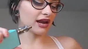 Chatting and being naughty she teases and strips to fuck her tight ass on webcam!