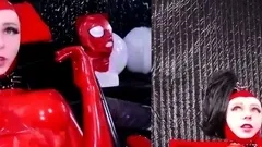 Latex Shocking He-she Showing her ass hole on Webcam