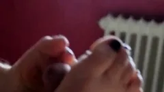 Amateur Footjob Cum On Sexy Feet