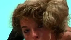 Curly hair blonde woman face fucked