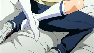 Brunette cums to hentai