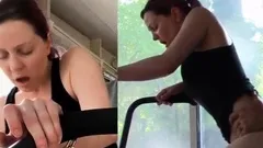 Cute Bunny gets fucked hard in the ass during her workout p1