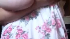 Hot brunette big boobs toying pink pussy