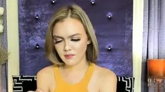 Hot Blonde HeShe Goddess Irina Jerking Off on Webcam