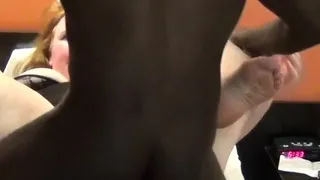 Redhead BBW dicked down by a big black cock