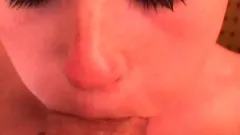 18 yr old ginger with big tits sucks cock