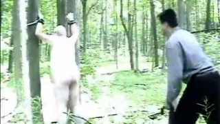 Chubby Tied to a tree naked and bullwhipped in Toronto