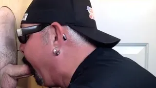 Deepthroat gloryhole DILF gets breeded