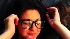 Cum on girl's glasses (napoletana)