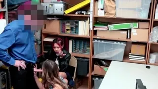 Blonde shoplifter and her asian gfriend