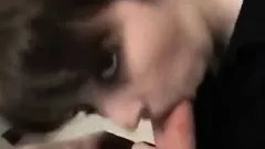 Getting an office bathroom blowjob with CIM and swallow