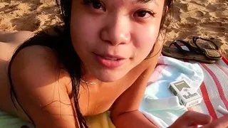 Asian teen cums jerking