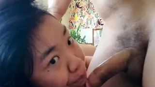 Asian amateur Mao Hamasaki demonstrated a blowjob in pov