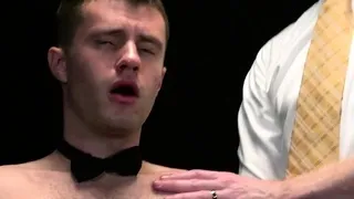 Mature muscle daddy painfully breeds young twink slave