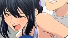 Brunette cums to hentai