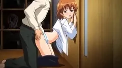 Hentai redhead gives blowjob and having sex