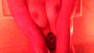 Small titted babe toys her pussy on webcam