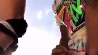 Aussie sucks a big dick on the beach