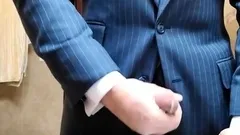 Str8 daddy jerking off in suit