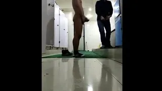 Caught Stroking in Public Restroom