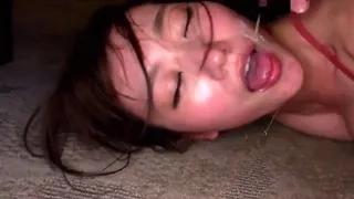 Close up POV of teen sucking cock