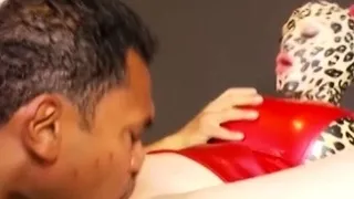 Latex Lucy BBC throatfuck hardcore interracial 3way pounding