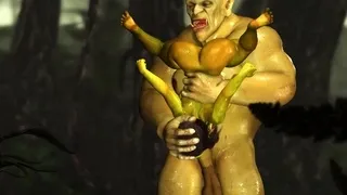 Crazy sex in enchanted forest! Huge cock and female goblin