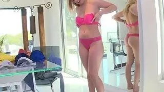 POV babe rides cock after gagging on it