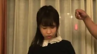 Japanese teen in white cotton panties masturbates