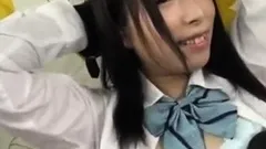 Horny Spanish in a student uniform toys