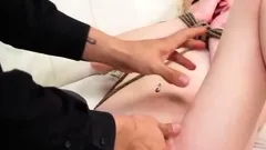 Petite blondie enjoying hardcore casting sex