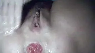 Mature prolapses ass on cam