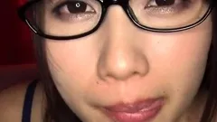 Japanese in black stockings hairy twat rammed