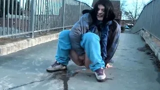 Beauty Lucia Love pissing outdoors