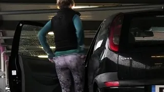 Desperate Girl Pisses In Car Park