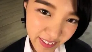 Asian teen Rin Suzune has group action in school uniform