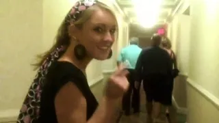 Hot teen plays with her lesbian friend in public