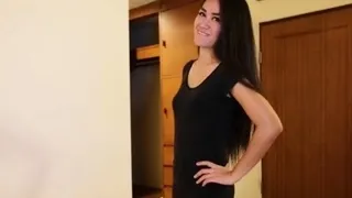 Pungent brunette babe gets meat member instead of dildo