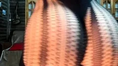 Flexible blonde sandy in nylon sizzling solo teasing show